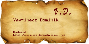 Vavrinecz Dominik névjegykártya