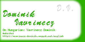 dominik vavrinecz business card